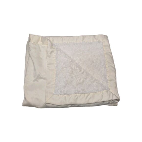 Tiddliwinks White Cream Satin Trim Minky Plush Soft Lovey Baby Security Blanket - Picture 1 of 5